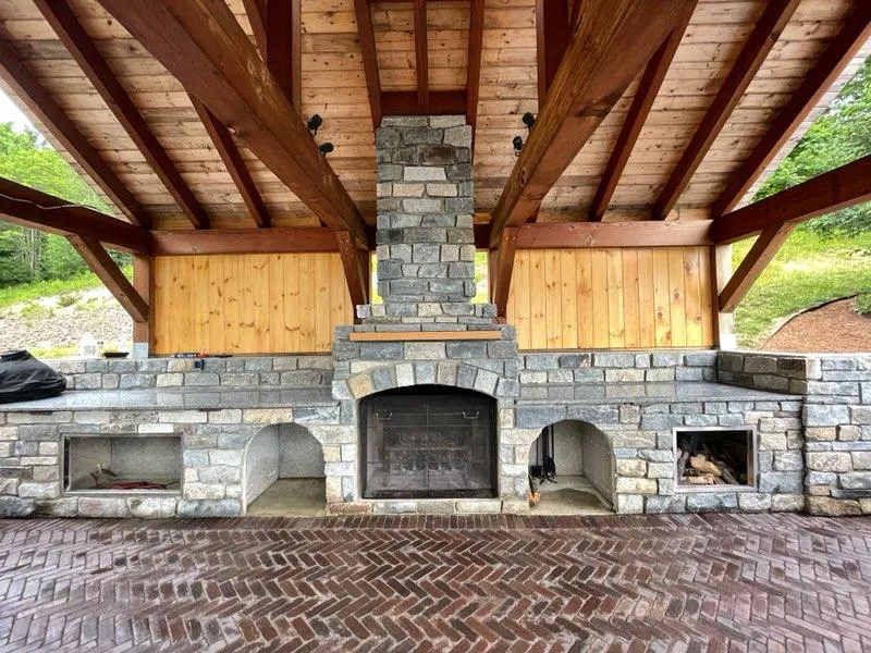 Stone Veneer Fireplace