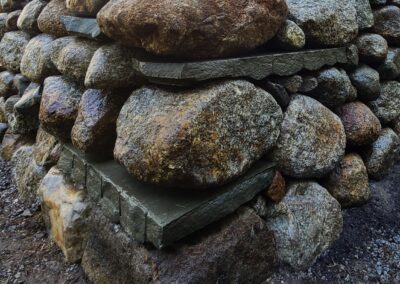 Stone Patio & Free Standing Wall in Peterborough, NH
